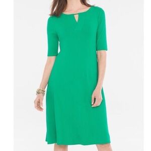 Chico's Solid Keyhole Dress in a Beautiful Green